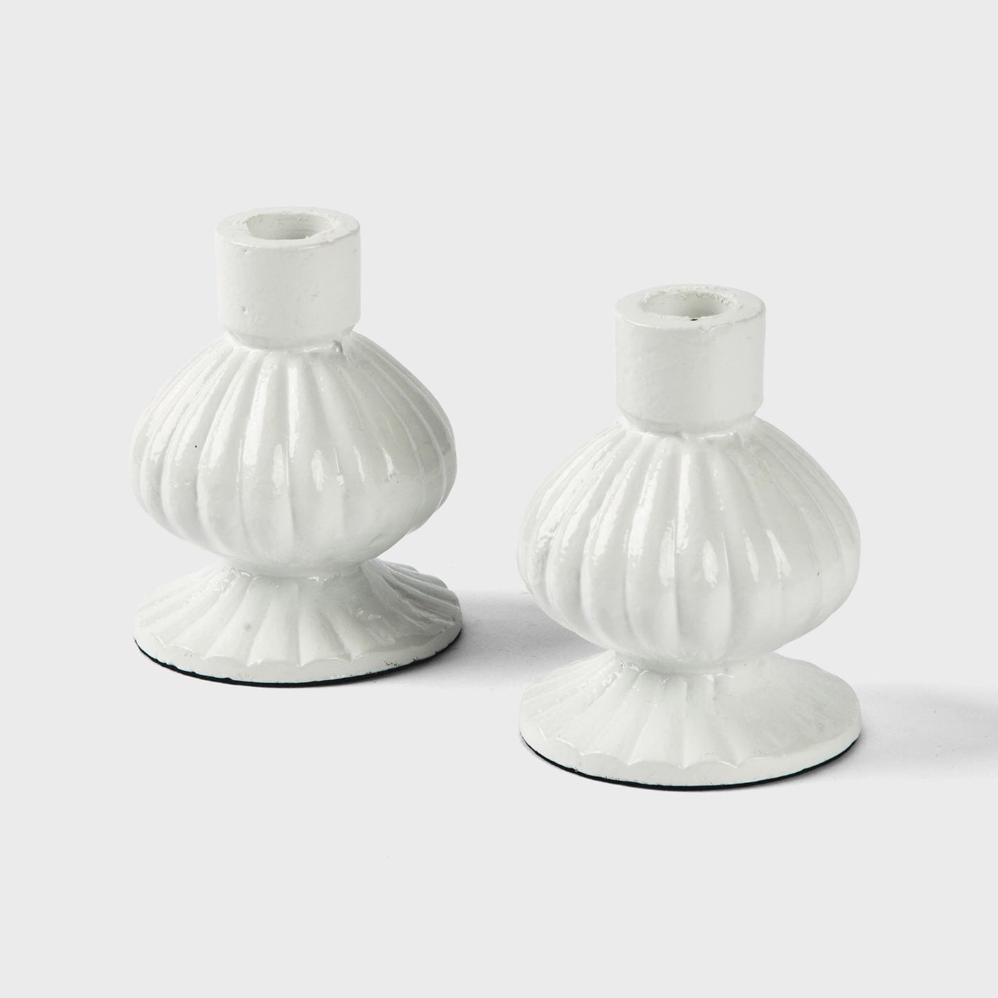 Sculpted Aluminum Candlesticks Set of 2