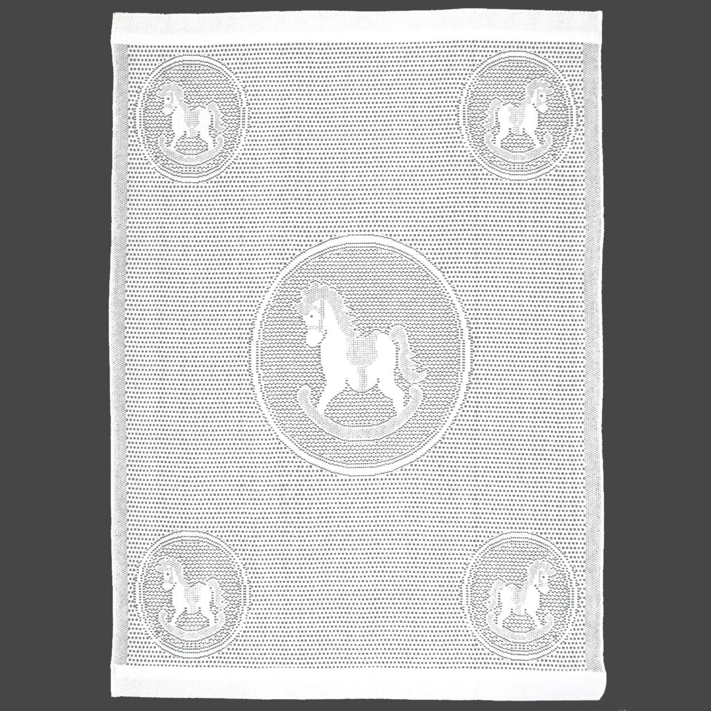 Southampton Home Lace Weave Rocking Horse Baby Blanket - White