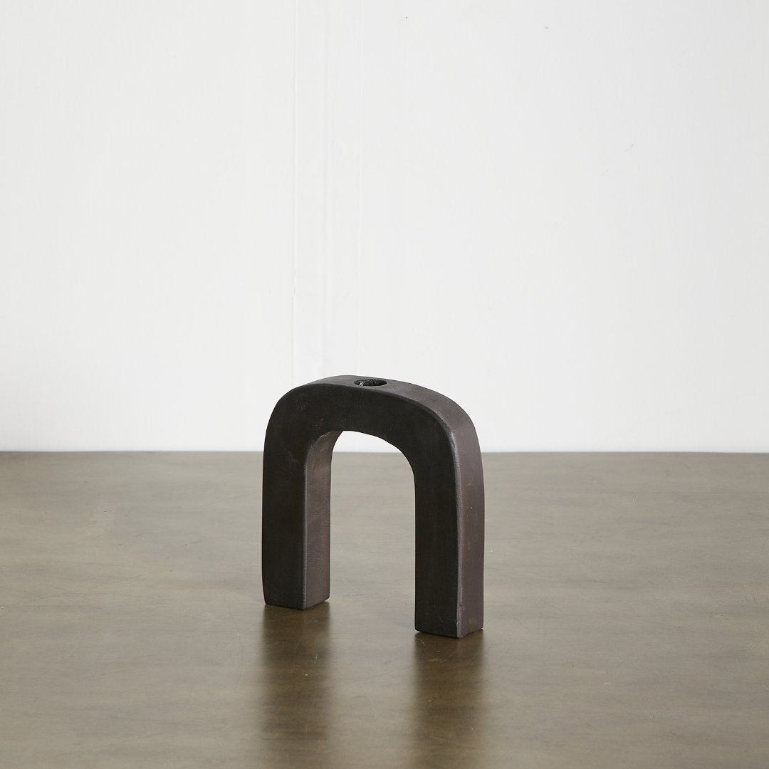 Arch Wooden Taper Candlestick Holder