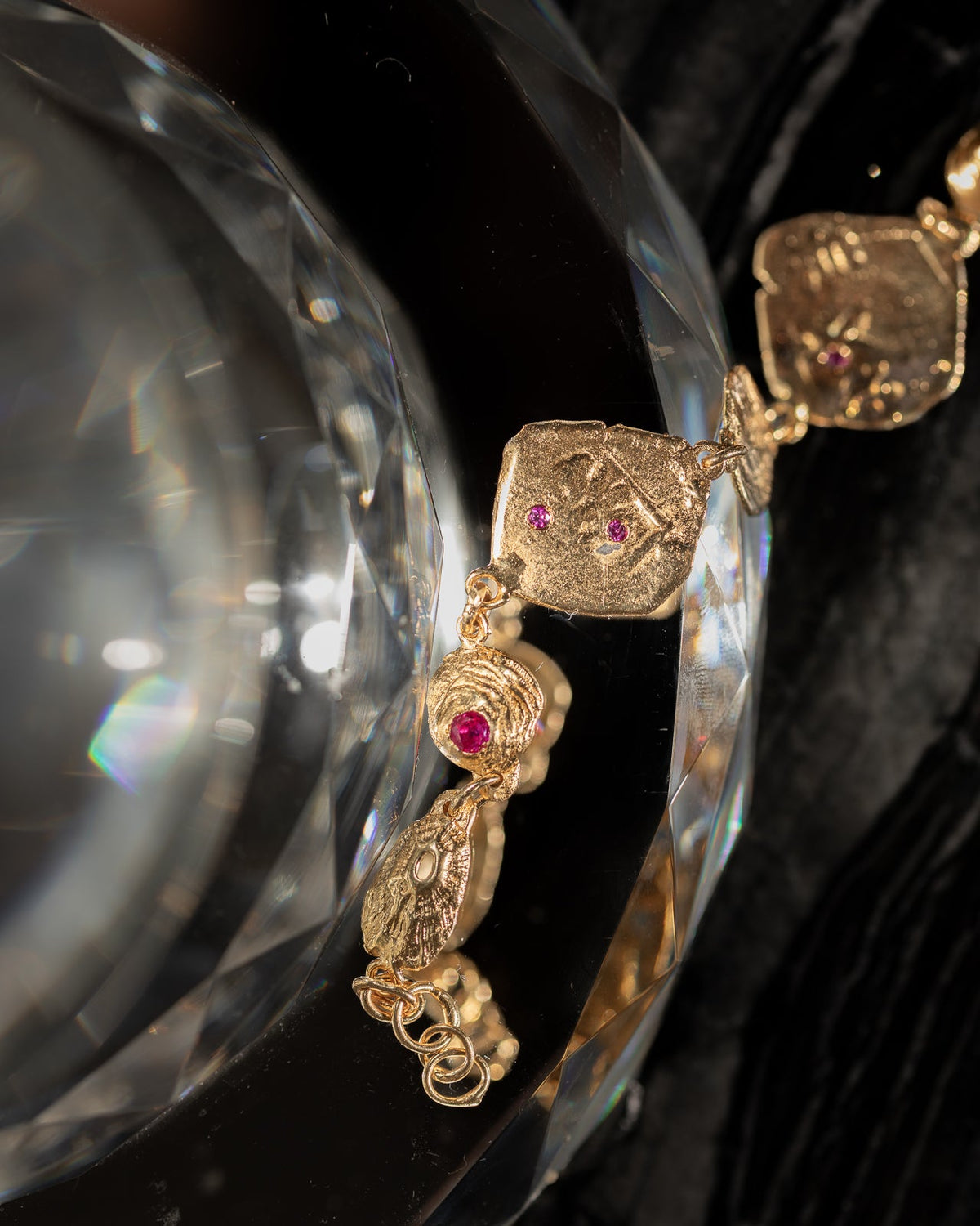 Coin and Limpet Ruby Bracelet