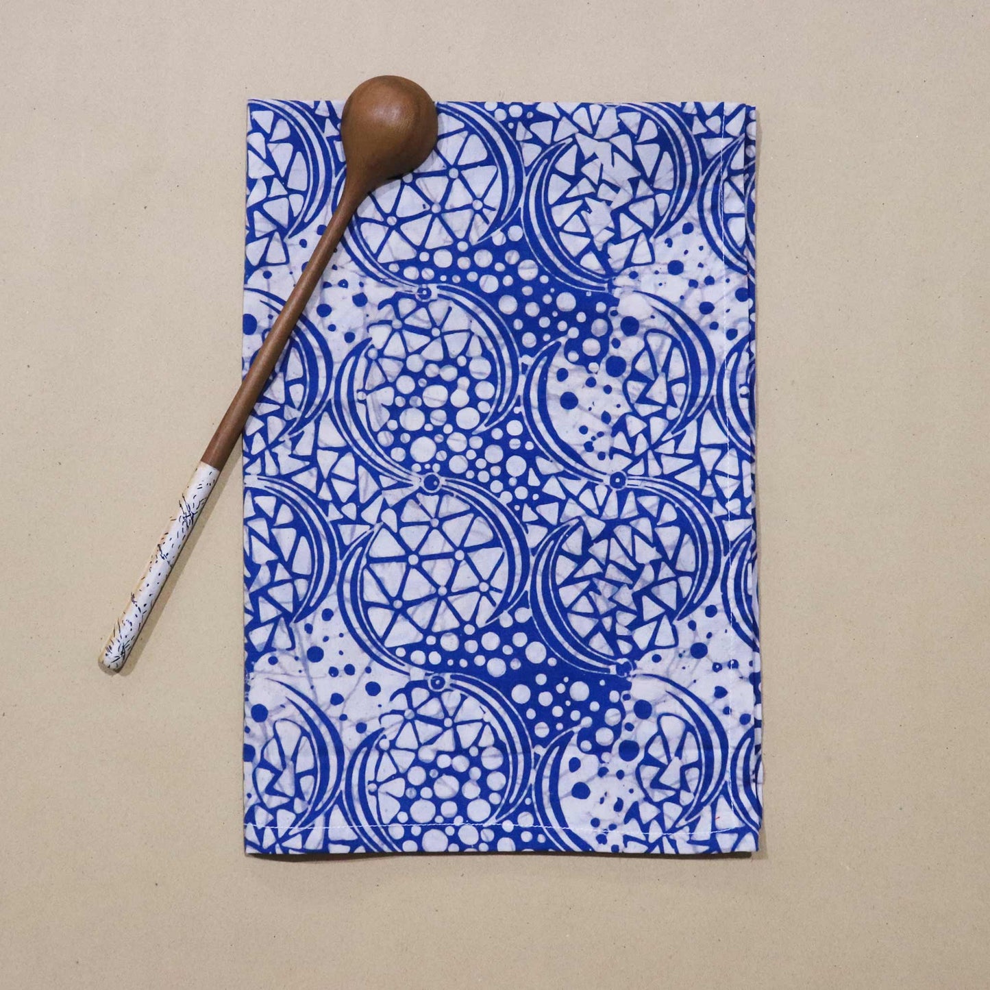 Batik Tea Towel Hand Dyed, Blue Stone, Hand Dyed, 100% Cotton