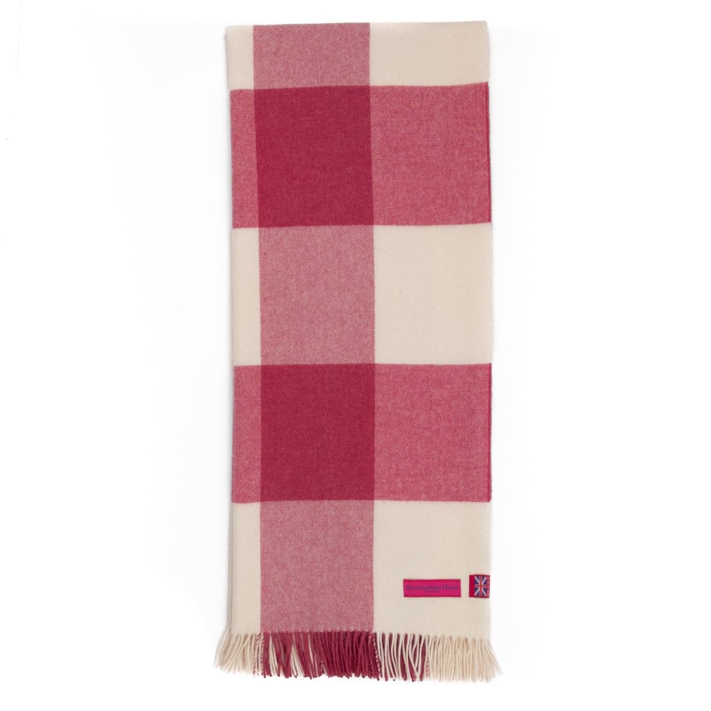 Southampton Home Merino Wool Throw – Block Pink