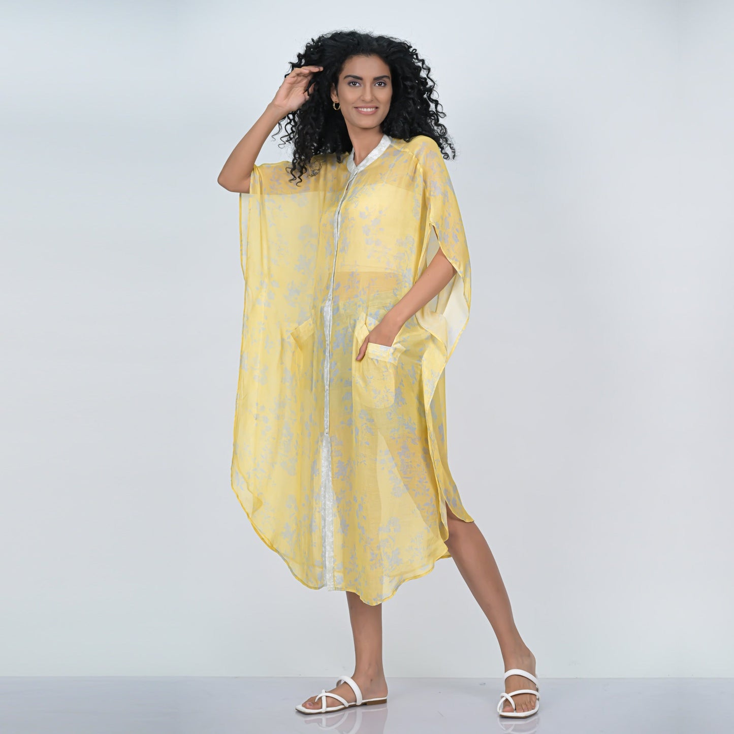 Foliage Harmony Caftan - Yellow