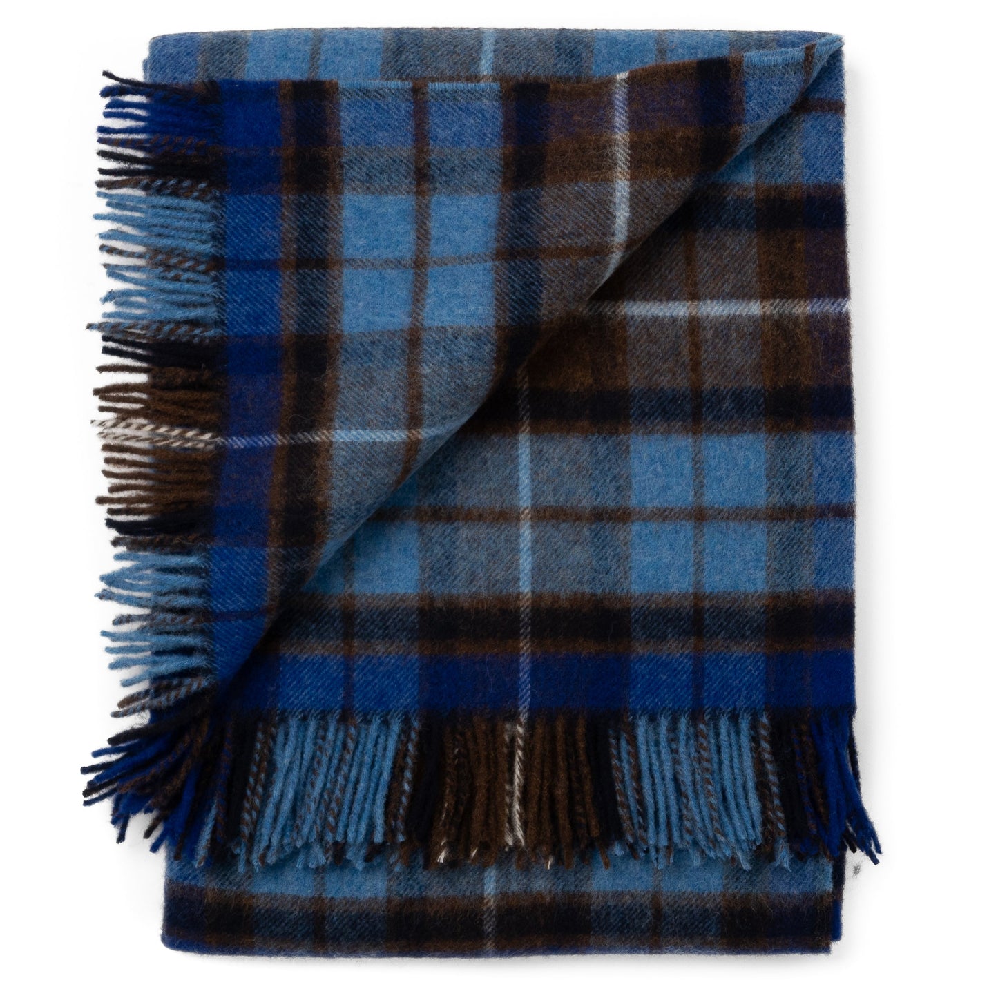 Highland Tweeds Shetland Lambswool Throw - Blue Buchanan