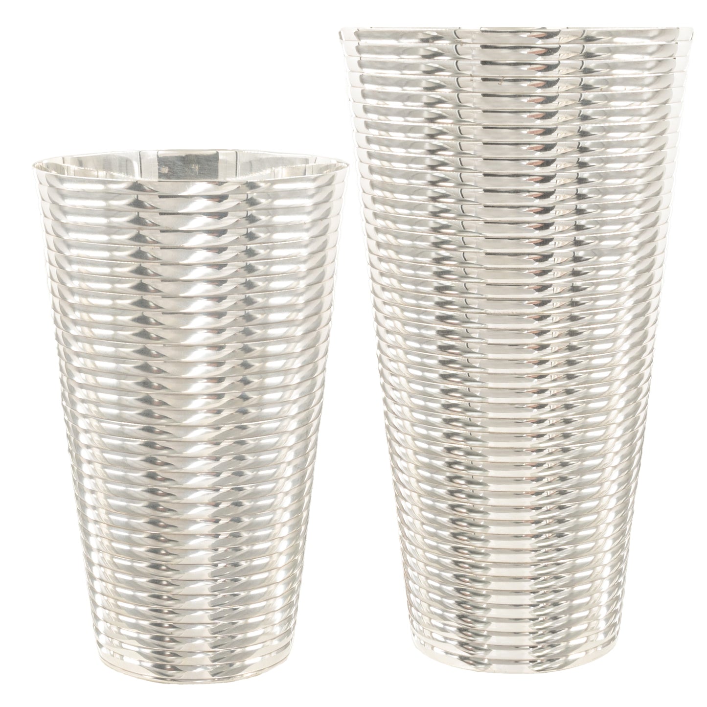 Fluted Silver 3-Piece Cocktail Shaker Set
