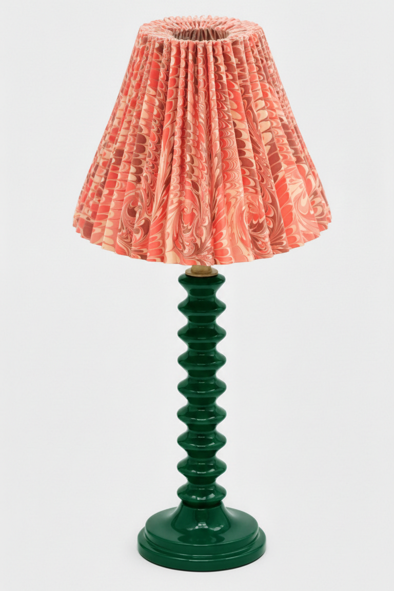 10" Pleated Empire Lampshade —  Hand-Marbled