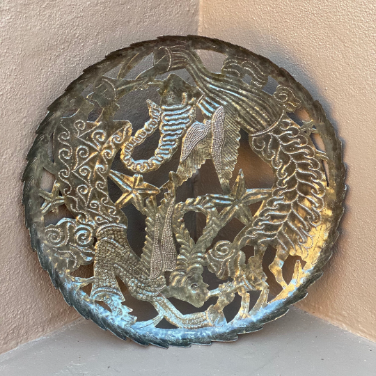16" Metal Fruit Bowl, Angel Design, Home Decor