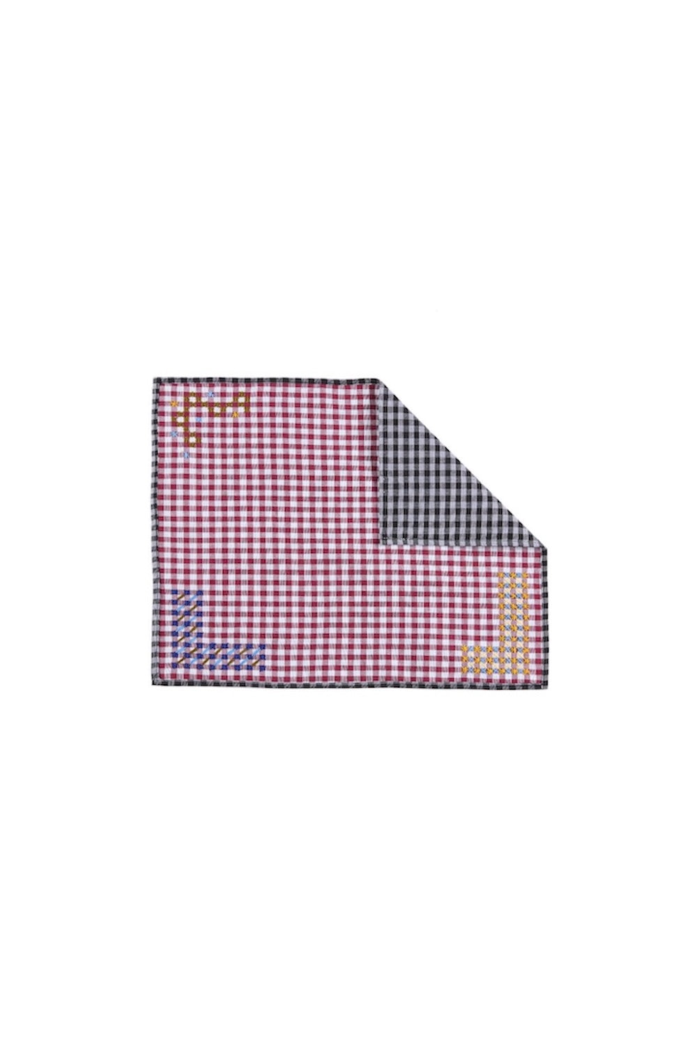 S/2 Estrellas Embroidered Placemat - Burgundy