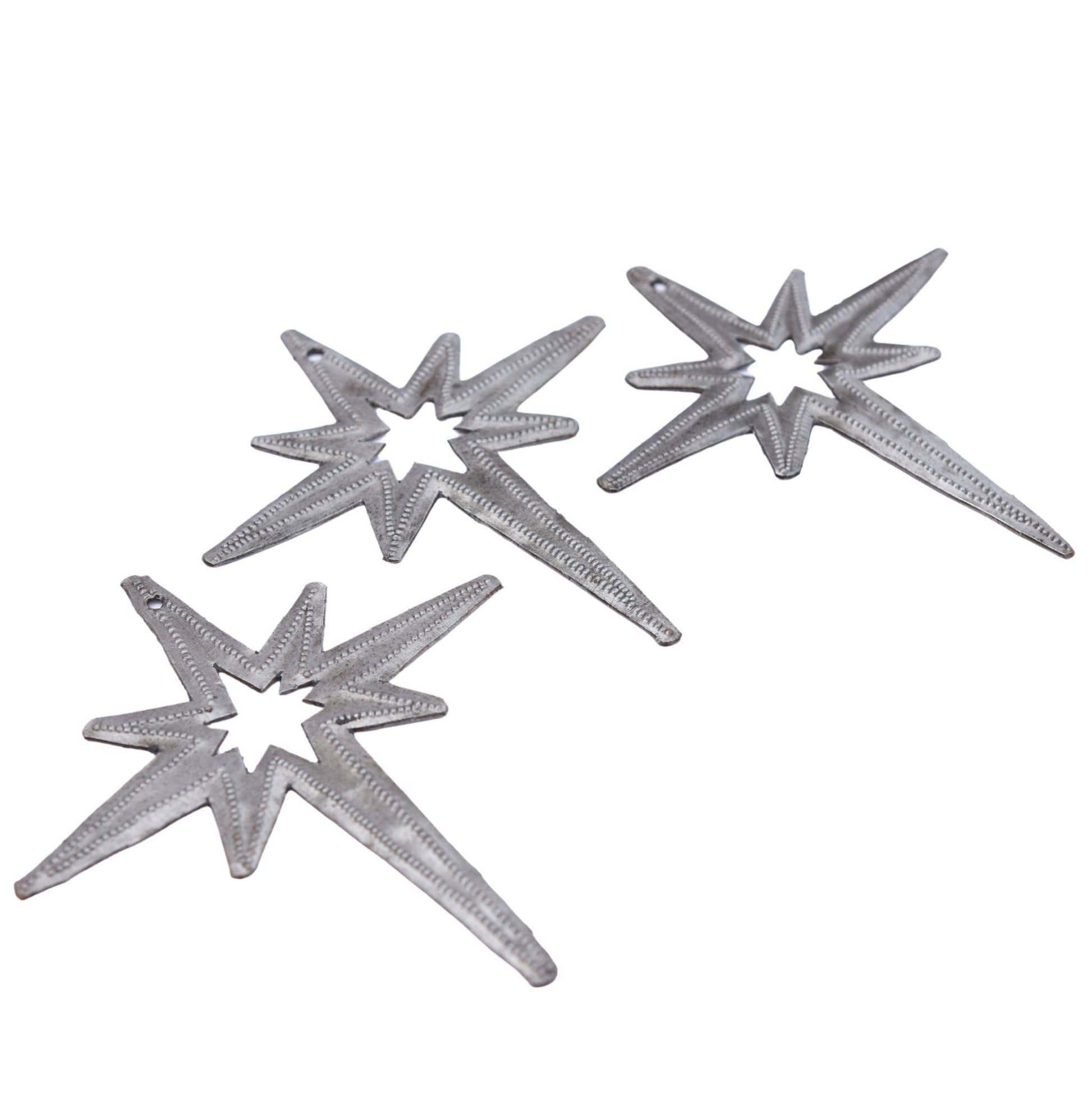 Handmade Recycled Steel Star Ornaments