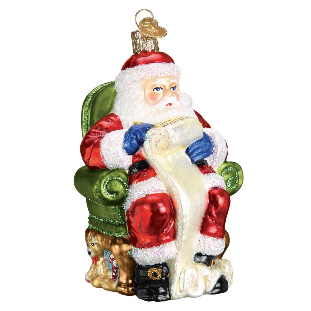Santa Checking His List Twice Ornament (Gift Boxed)