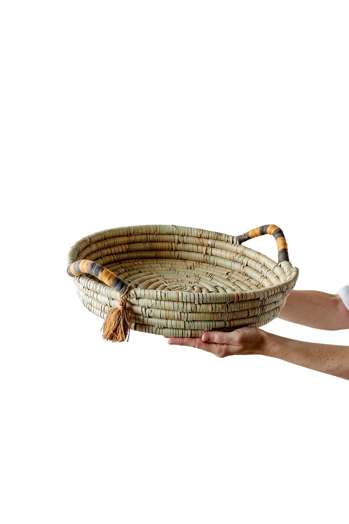 Peach Banded Betty Tray with Tassel