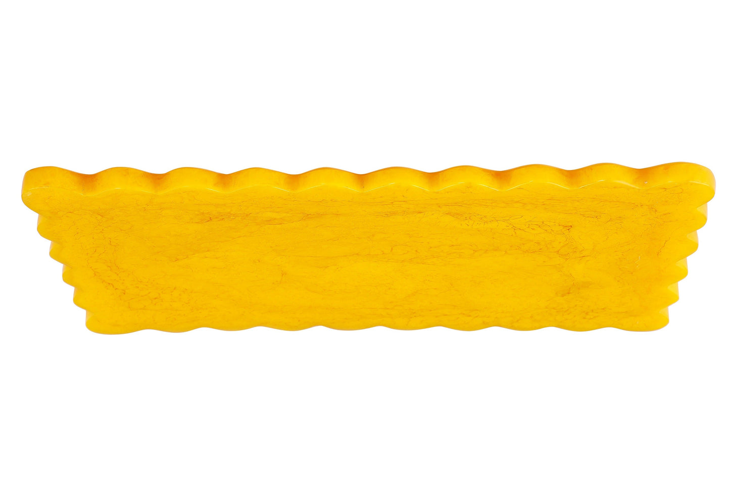 Scallop Rectangular Resin Cheese Board – Mustard , 14 Inches
