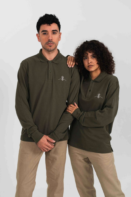 Polo algodón orgánico - Verde Tostado