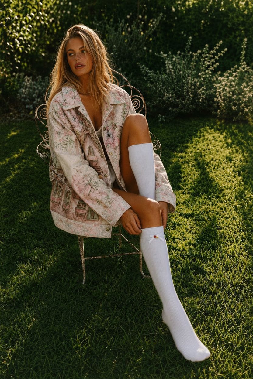 Ruby Royale Bow Socks