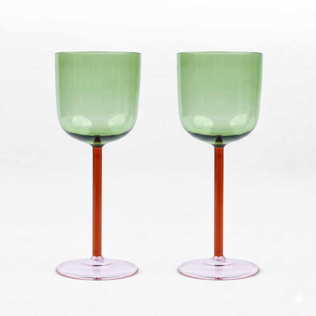 S/2 Color Pop Wine Glass - Green