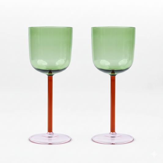 S/2 Color Pop Wine Glass - Green