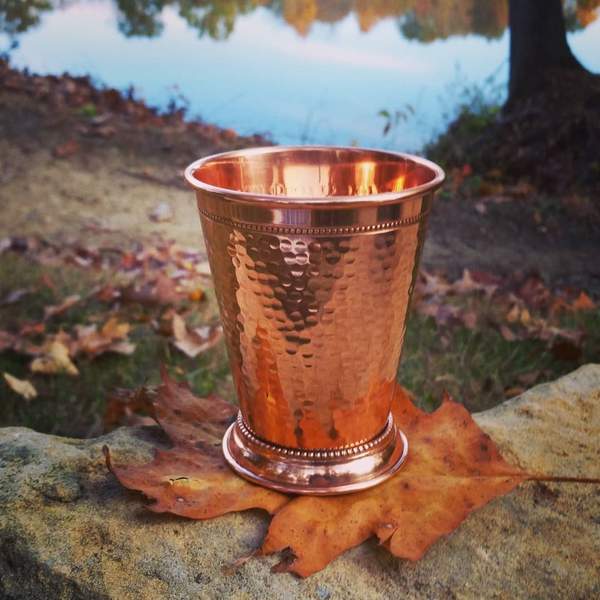 S/2 Hammered Copper 12 Ounce Mint Julep Cup