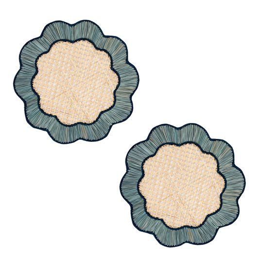S/2 Breezy Placemat Sky Blue/Navy