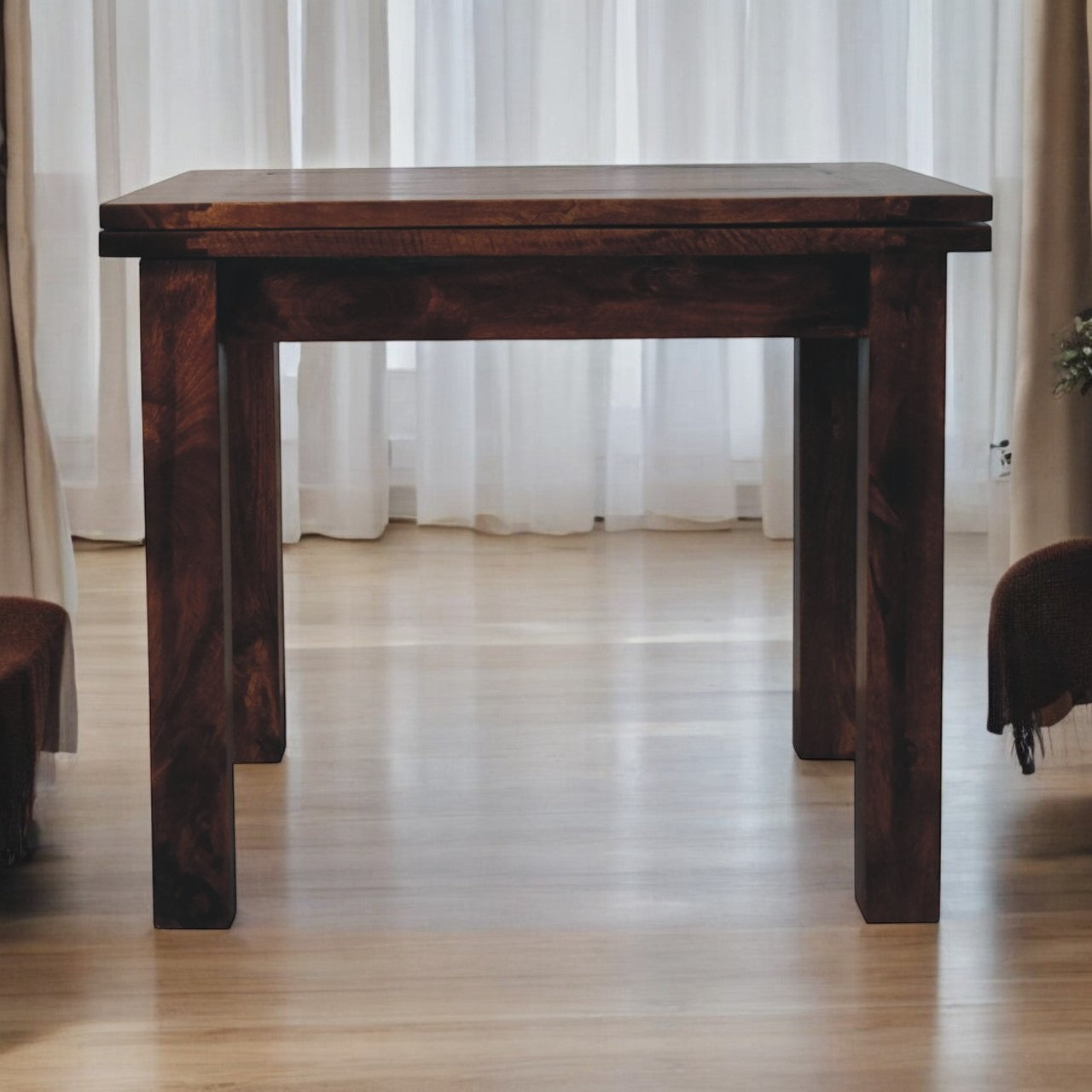 Solid Wood California Walnut Extendable Butterfly Dining Table