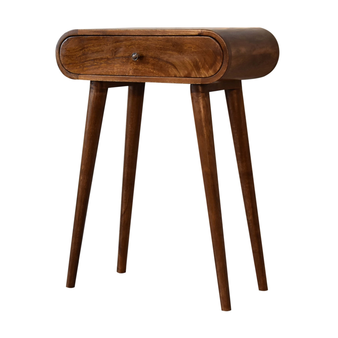 Solid Wood Mini Round Chestnut Console