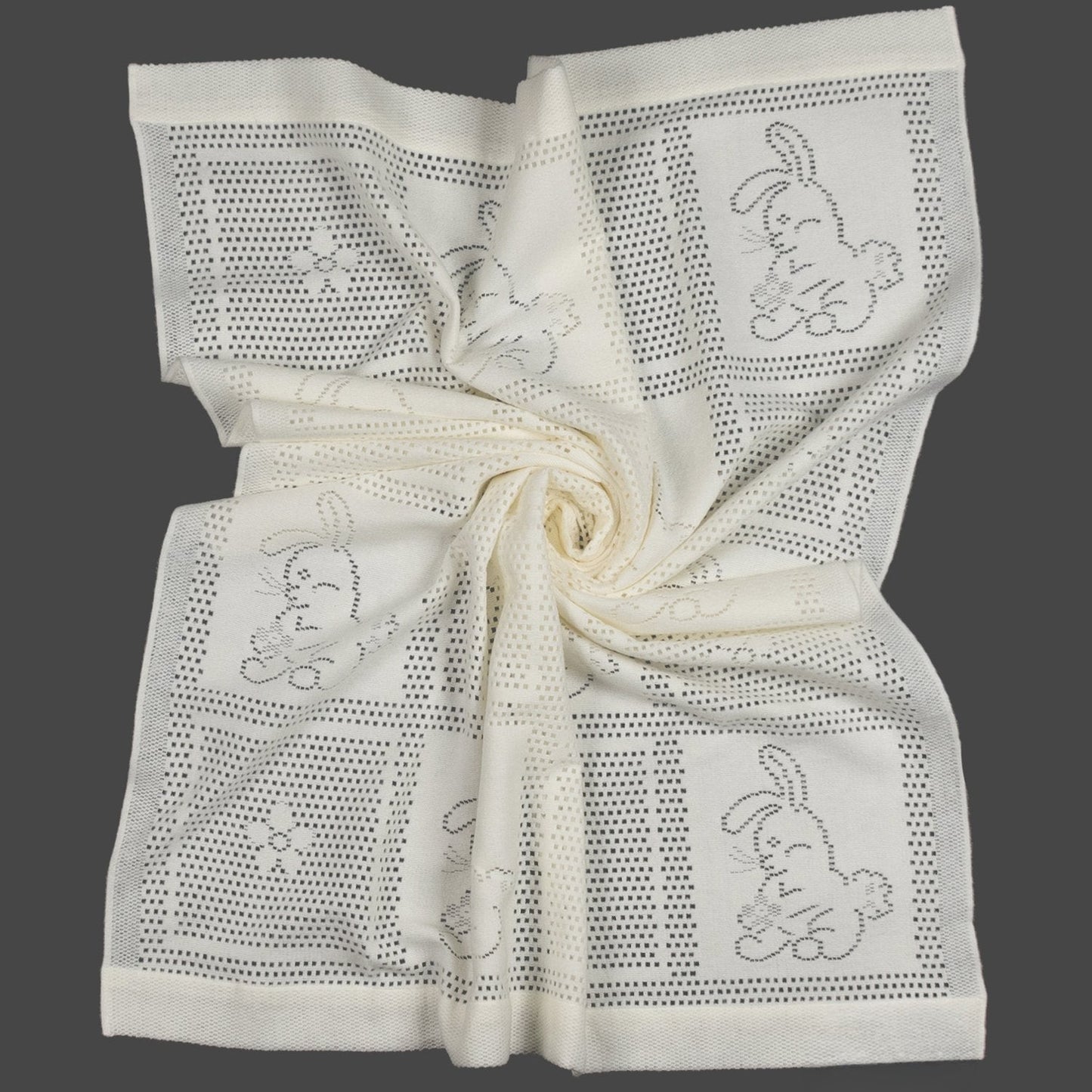 Southampton Home Lace Weave Bunny Baby Blanket - Ivory