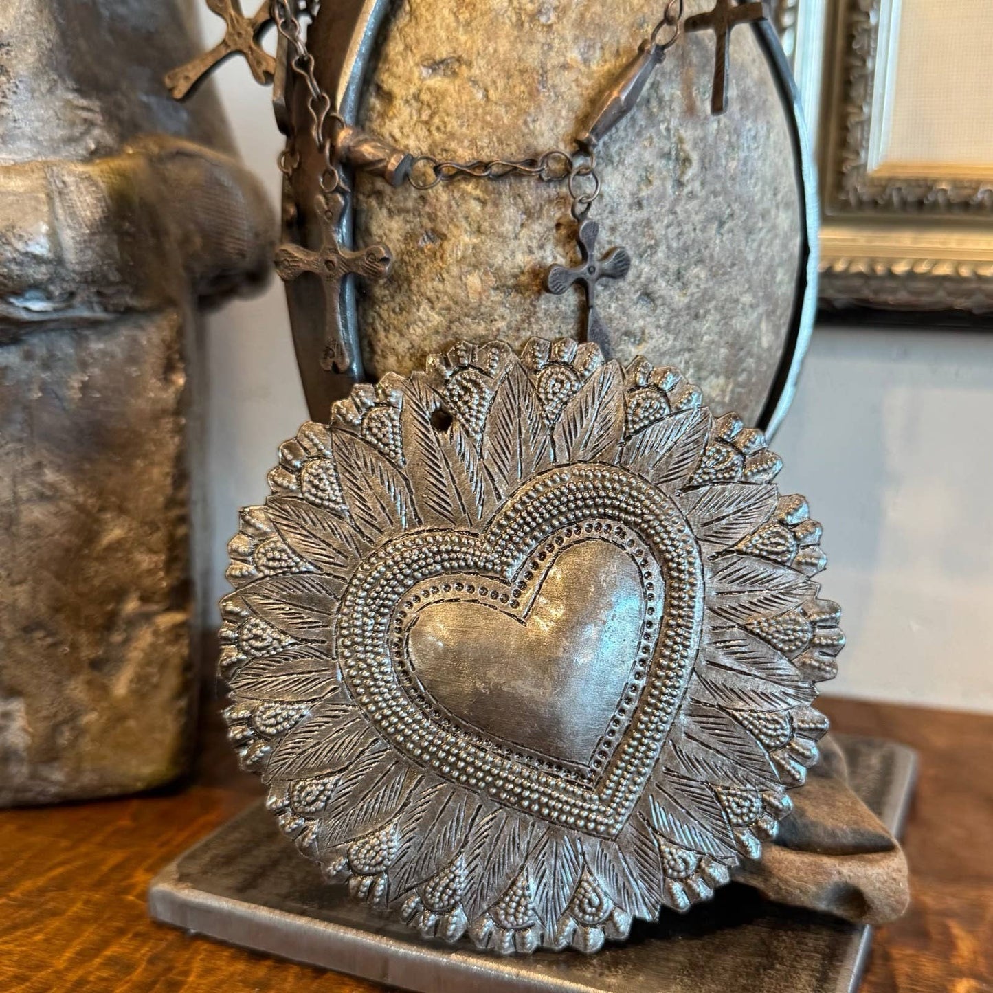 Haitian Metal Heart Wall Art | Fair Trade | Handmade 4"x4"