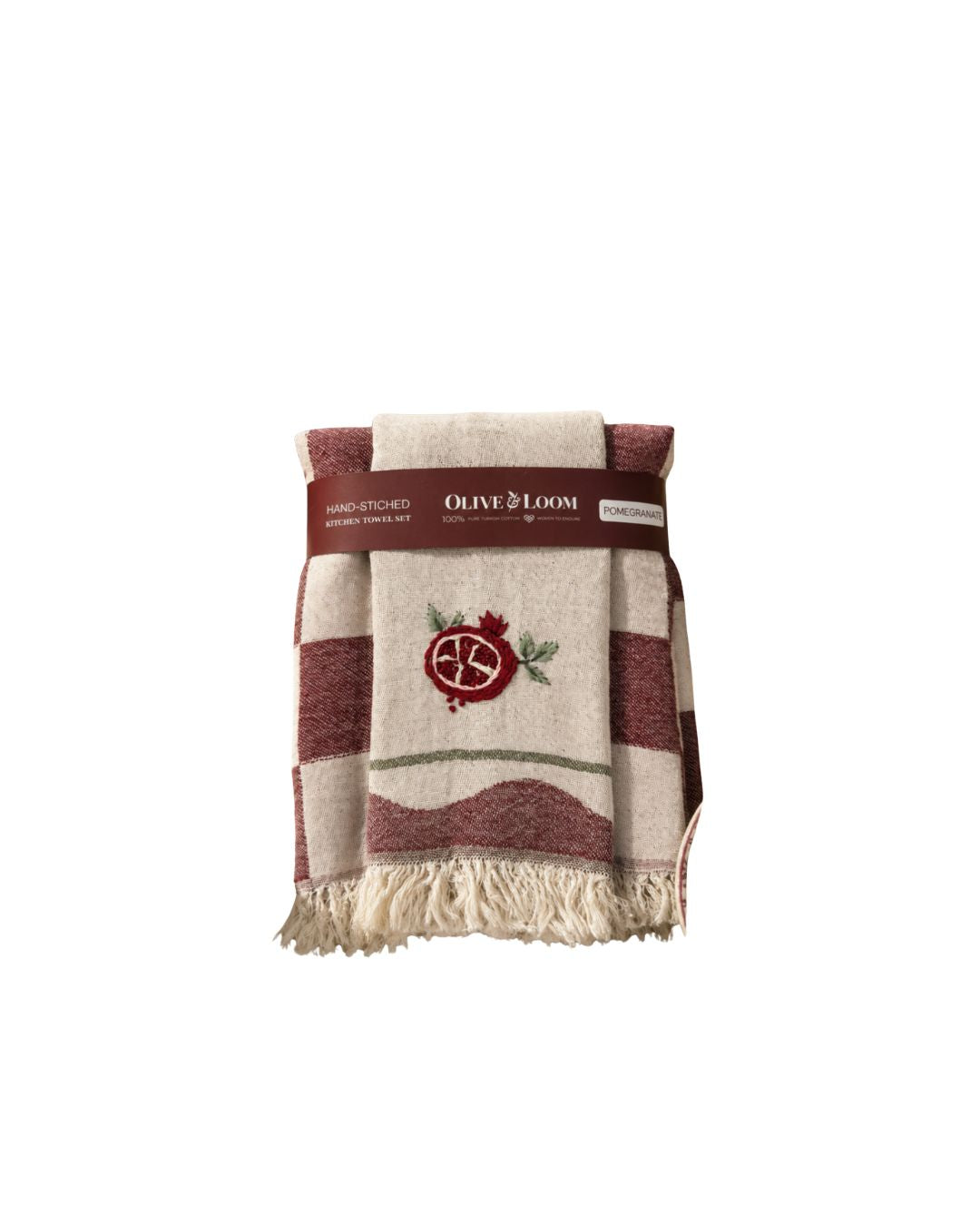 Pomegranate Hand-Stitched Towel Set