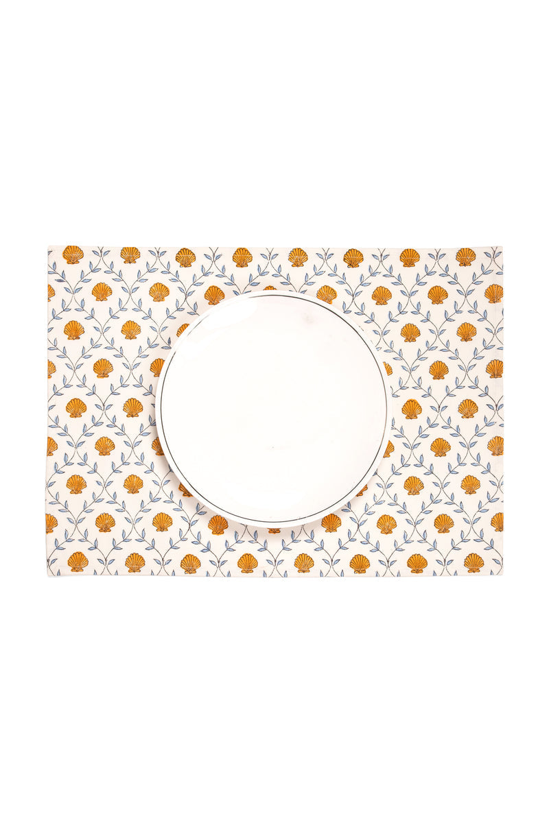 Seashell Blockprint Placemat
