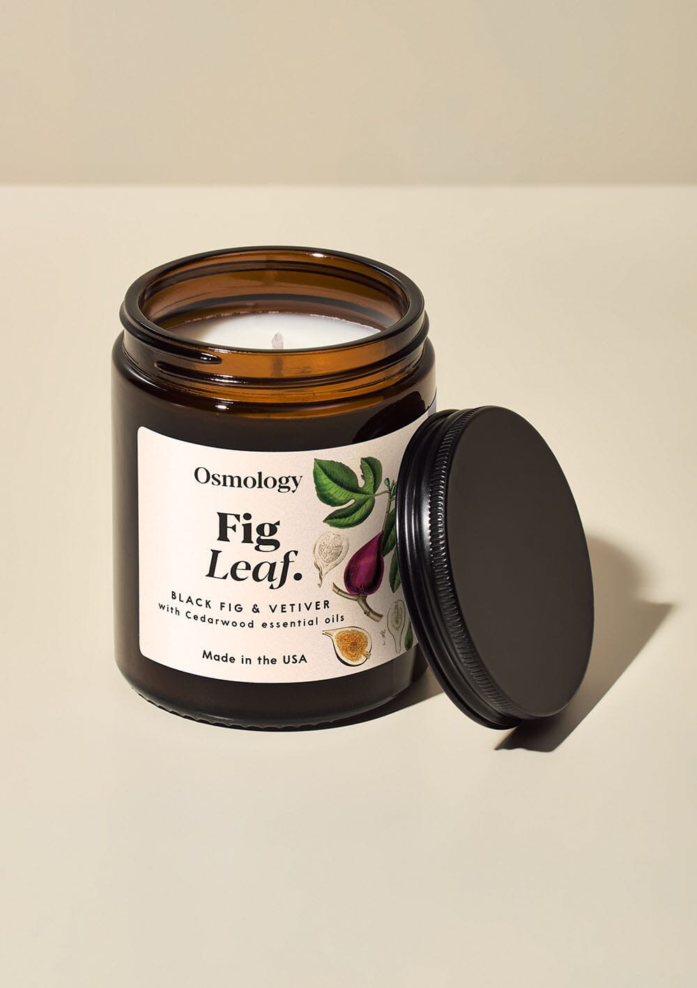 Fig Leaf Scented Jar Candle - Black Fig Vetiver and Cedarwood