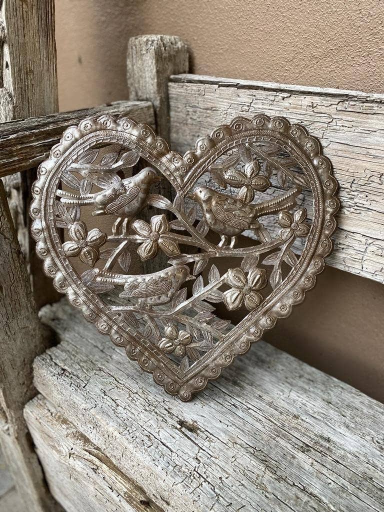 Heart Wall Collection, Heart Shaped with Flowers 13.5"x12.75