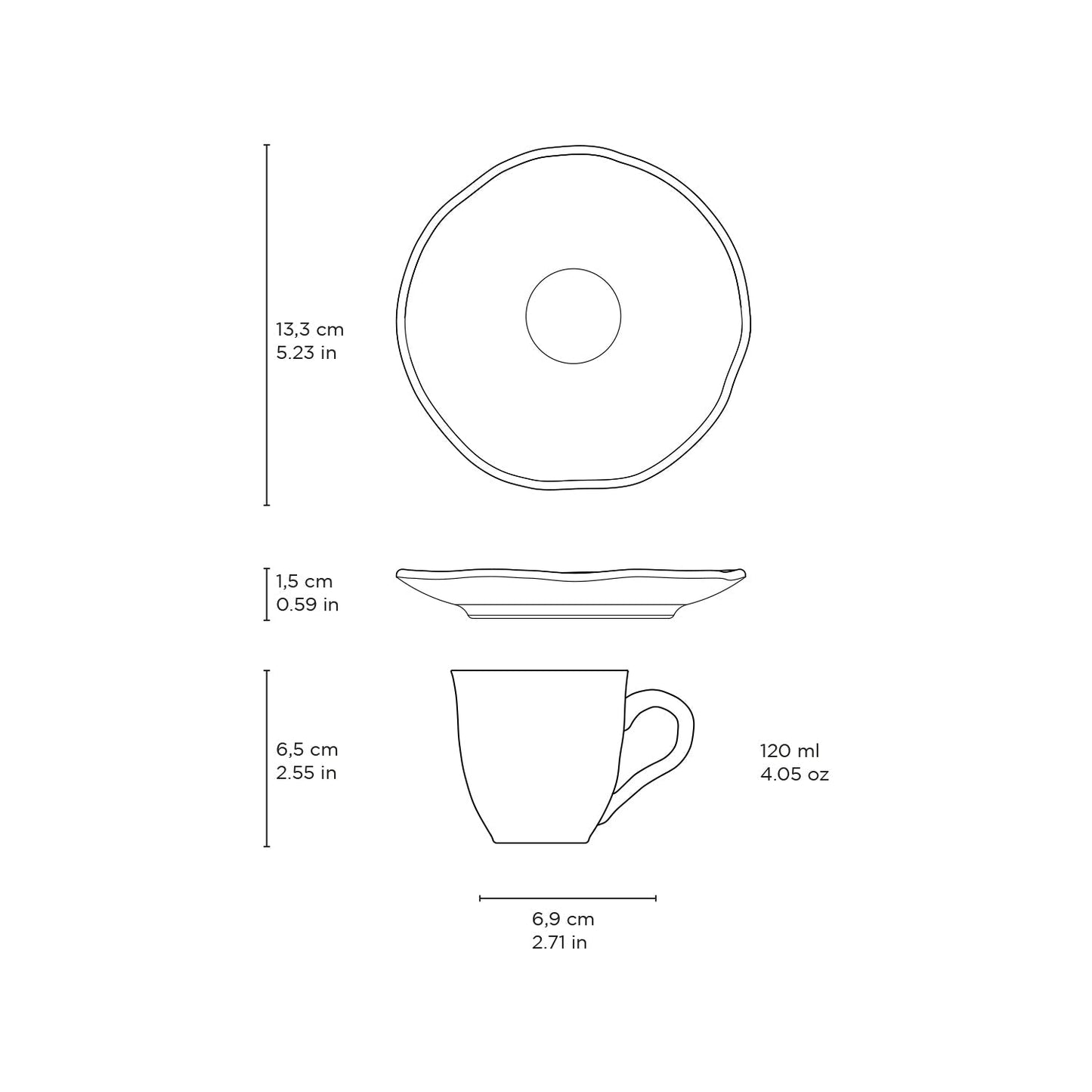 Coffee Cup & Saucer Set of 6