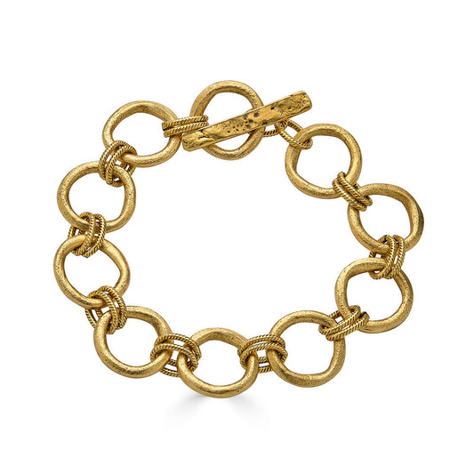 Gold Sculpted Circle Bracelet