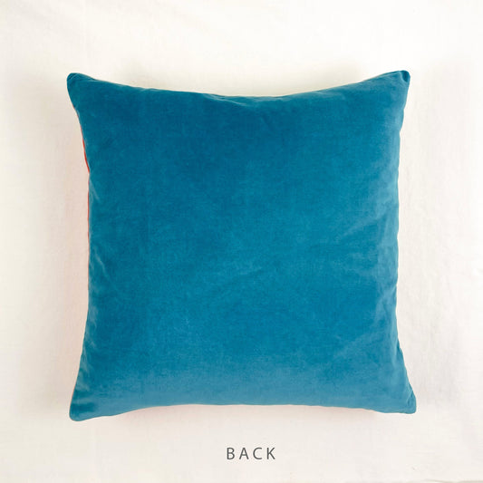 COTTON VELVET PILLOW COVER - B&W CHECKERBOARD