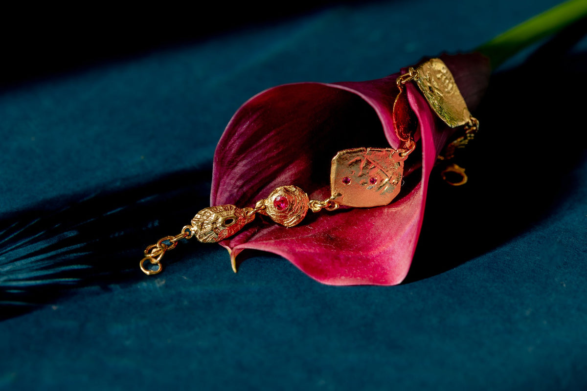 Coin and Limpet Ruby Bracelet