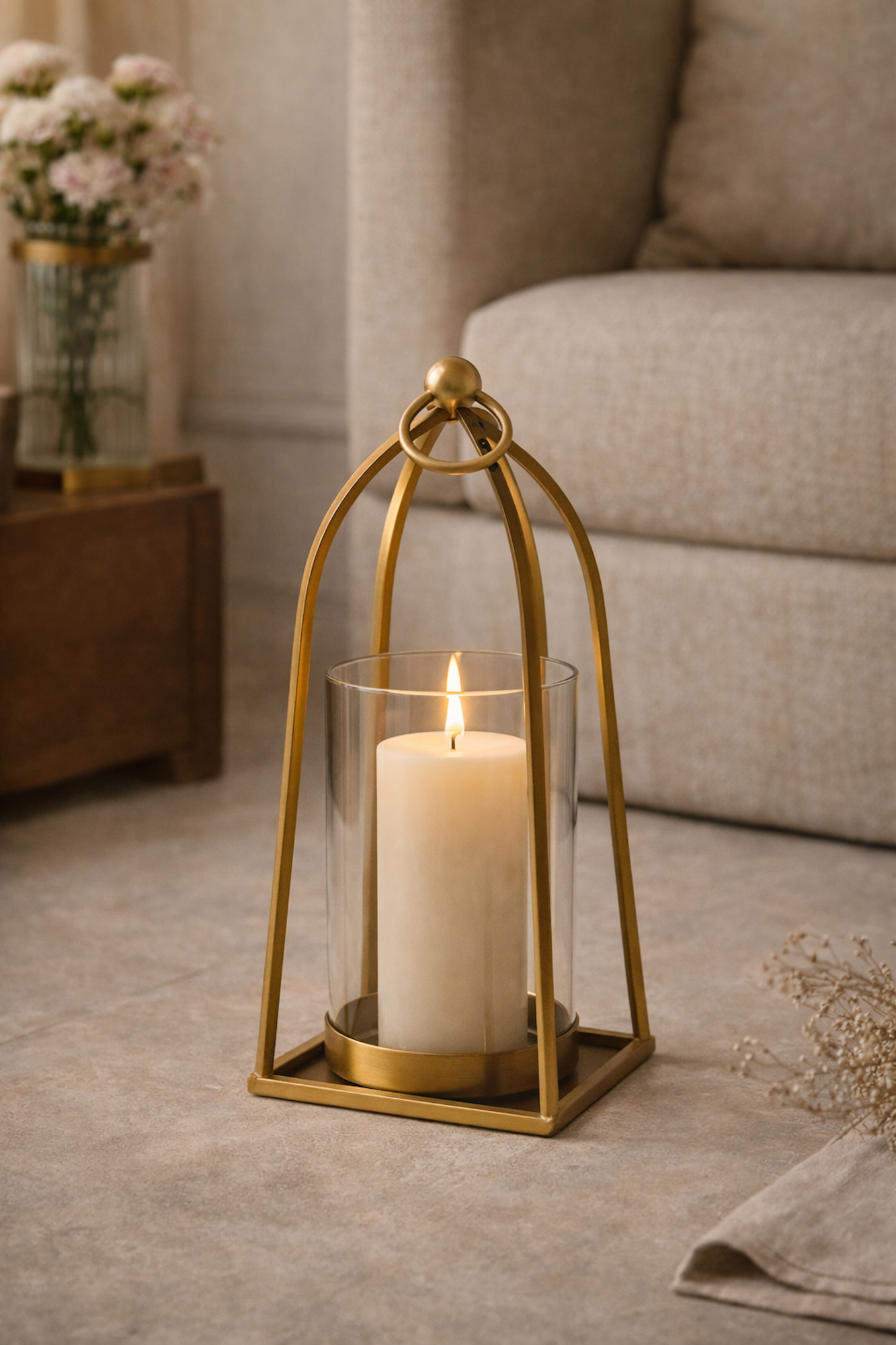 Raíz Studio Arc Brass Hurricane Holder