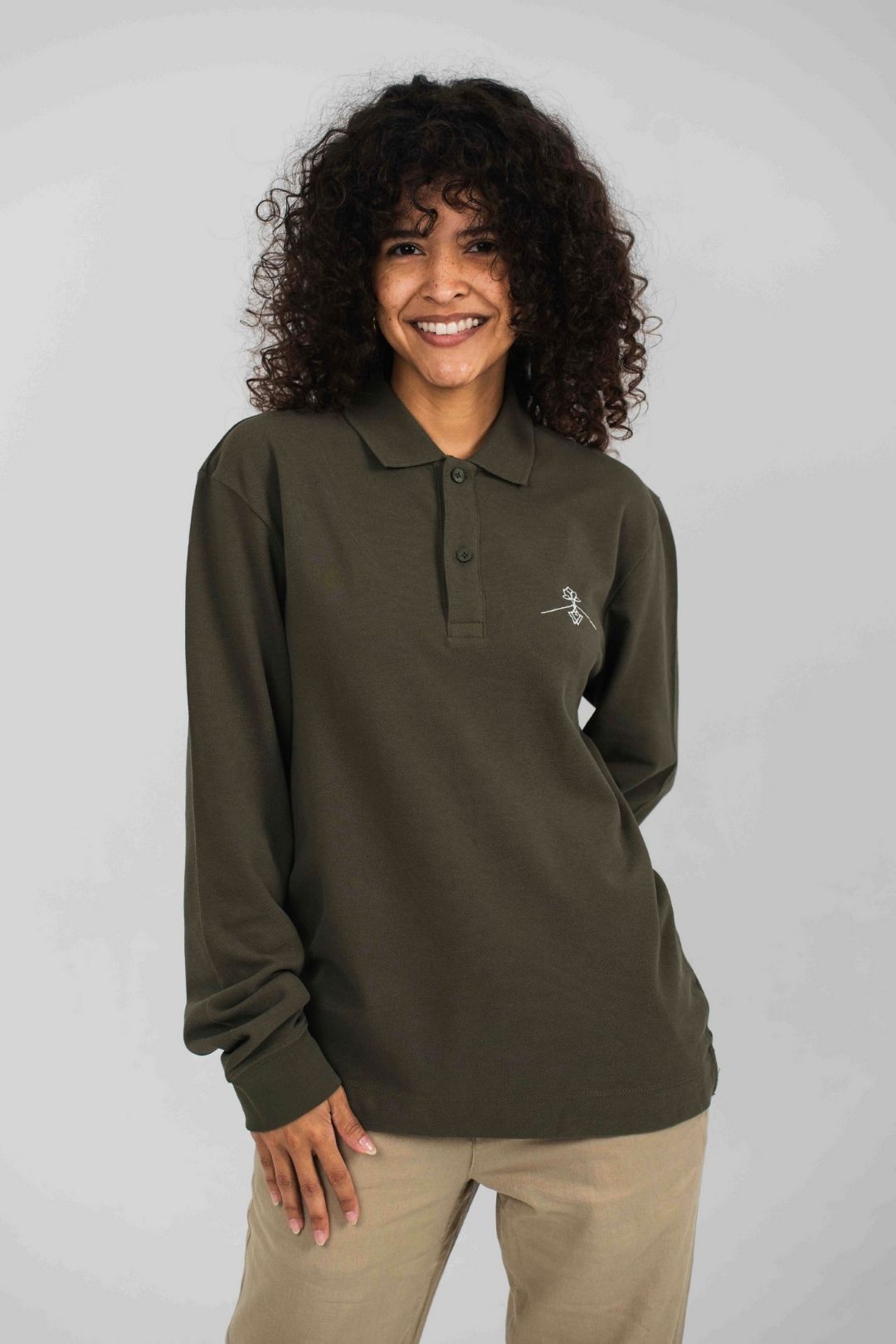 Polo algodón orgánico - Verde Tostado