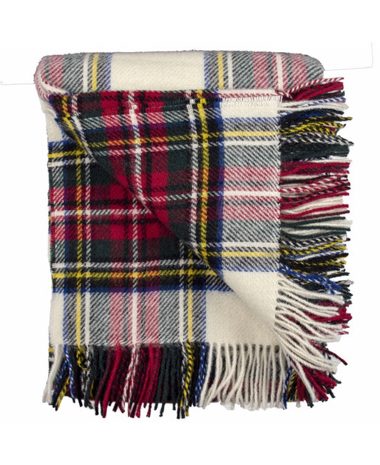 Highland Tartan Tweed Pure 100% Wool Throw ~ Dress Stewart ~