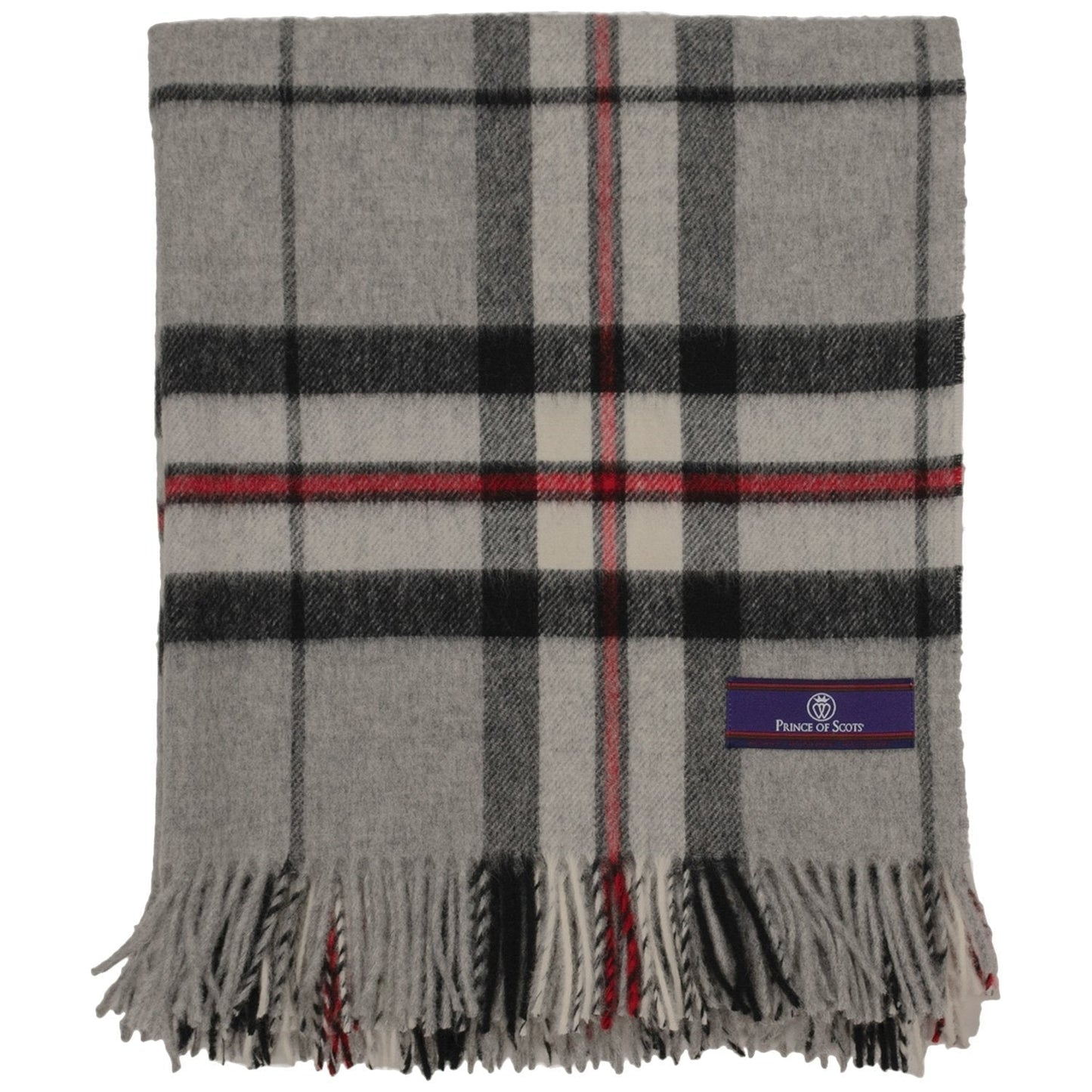 Prince of Scots Merino Wool Throw - Grey Thompson