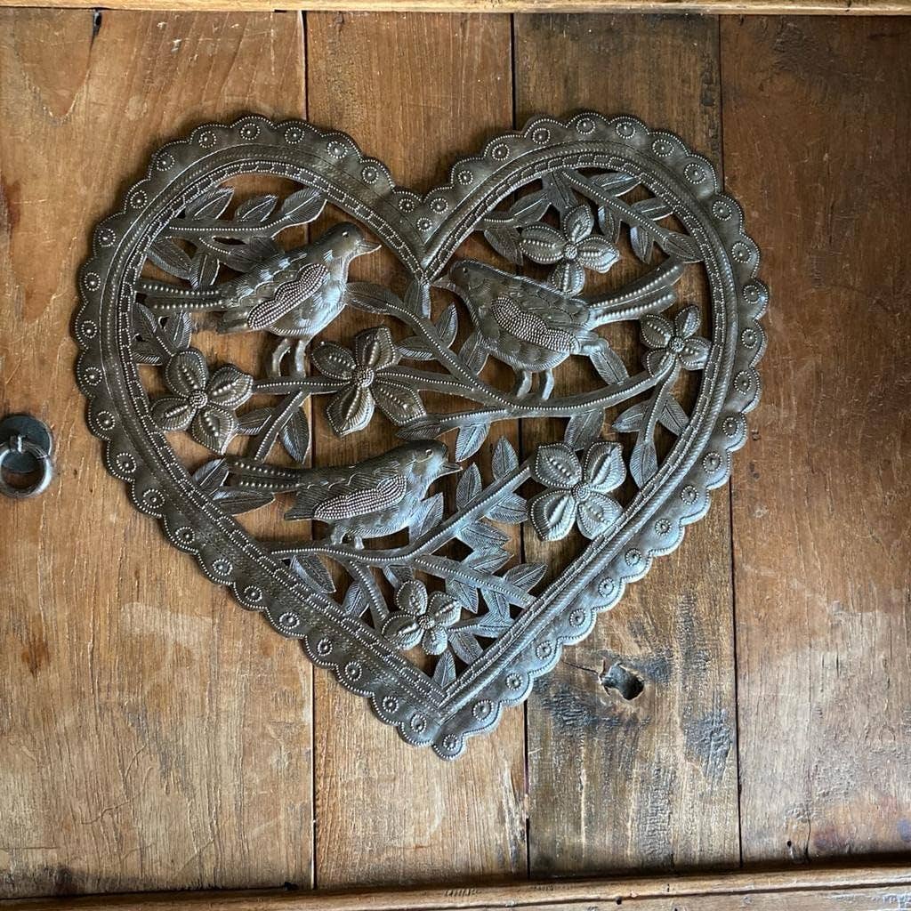 Heart Wall Collection, Heart Shaped with Flowers 13.5"x12.75