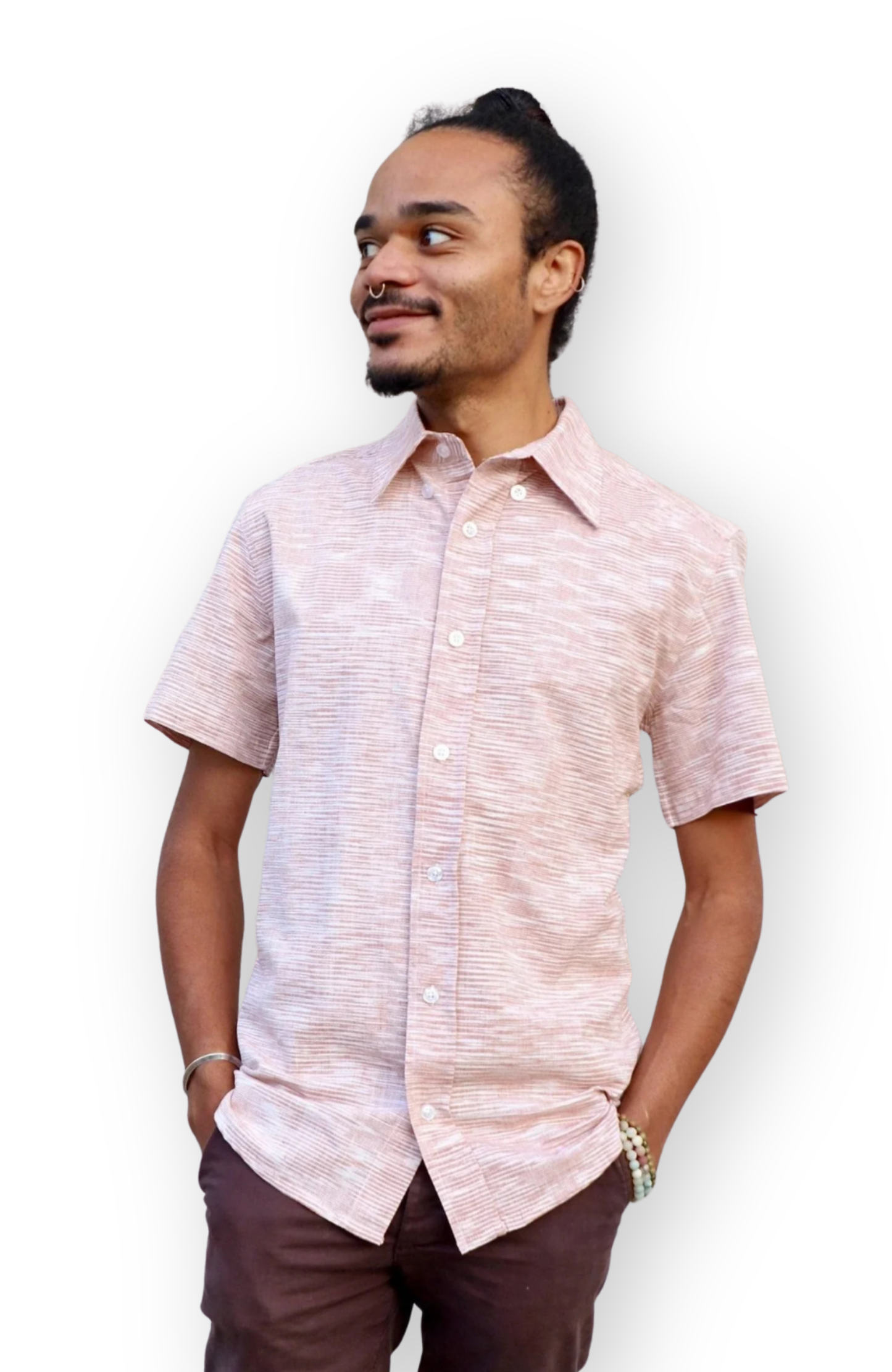Salmon Men's Button Down Shirt