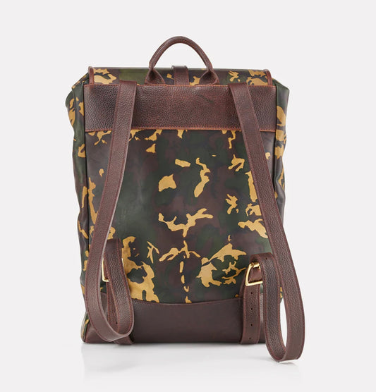 Wanderlust Cotswold Leather Backpack - Tan Camo