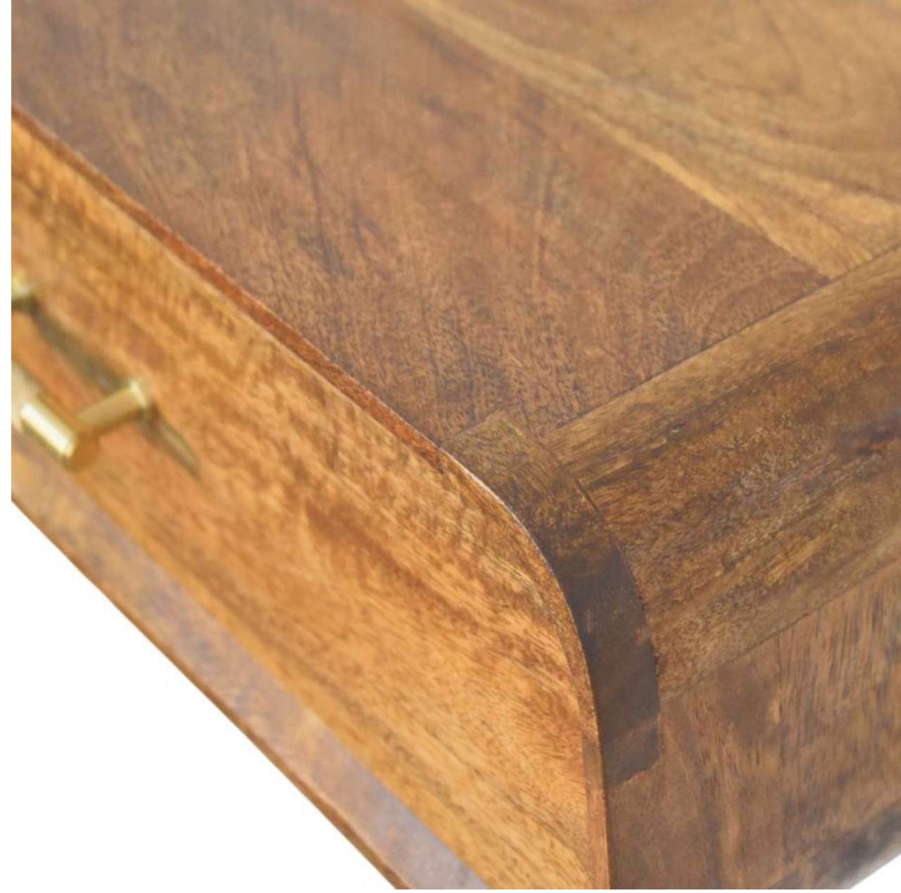 Solid Wood Curved Floating Bedside