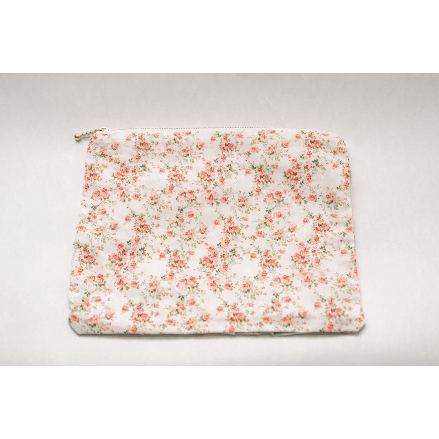 Briar Rose | Timeless Floral Ruffle Zipper Pouch