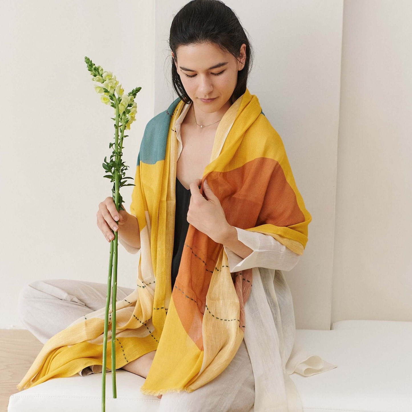 Cirq Hand Embroidered Scarf