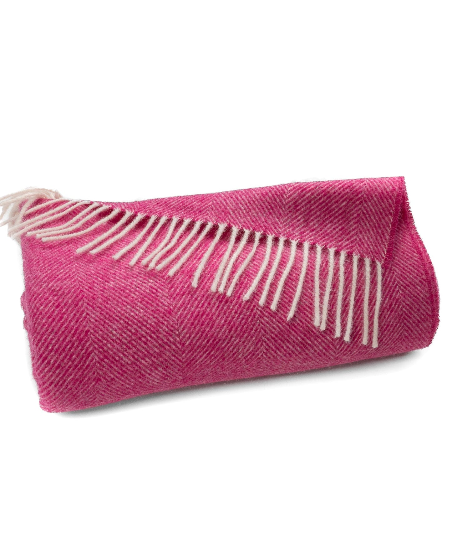 Southampton Home Shetland Lambswool Herringbone Throw – Pink