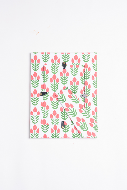Blockprint Picture Frame in Red Poppy