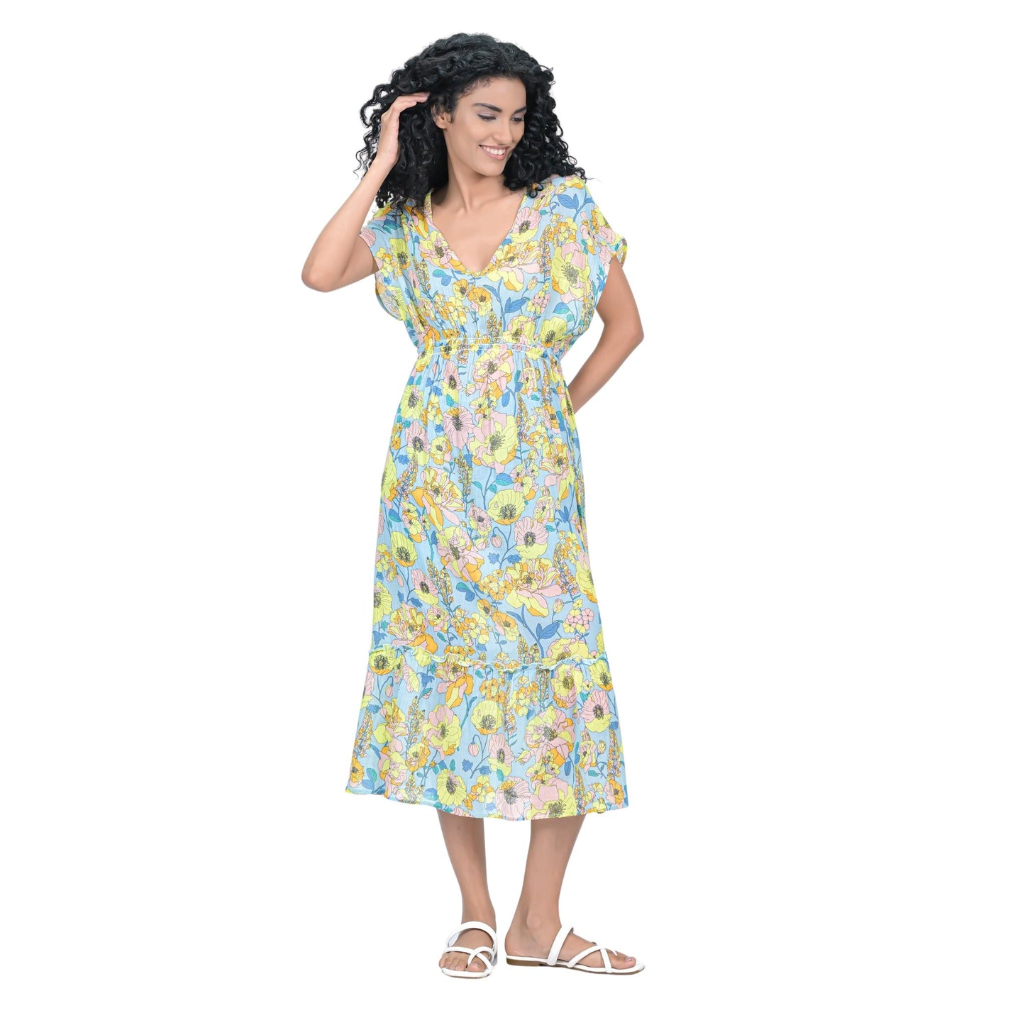 Sunrise Blossom Caftan - Blue