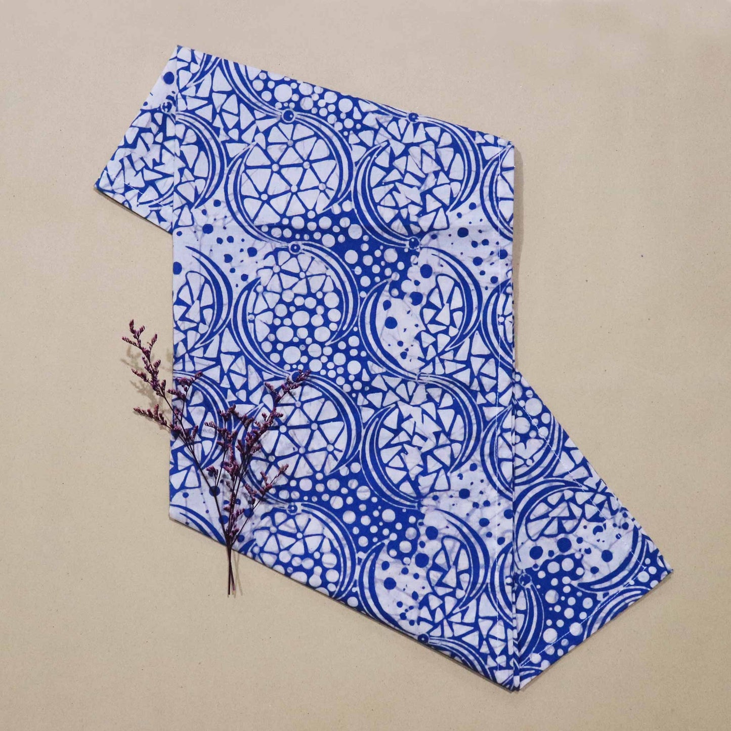 Batik Tea Towel Hand Dyed, Blue Stone, Hand Dyed, 100% Cotton