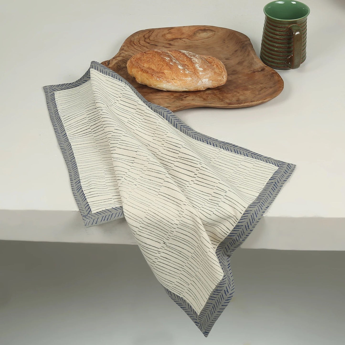 Hand Block Printed Kitchen Towels | Kora Cotton | Set of 2 | Fair Trade | TEA BREAK