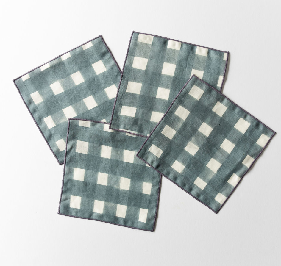 S/4 Blue Cocktail Napkins